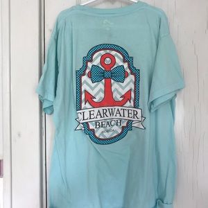 Clearwater Beach Surf Style Anchor T Shirt